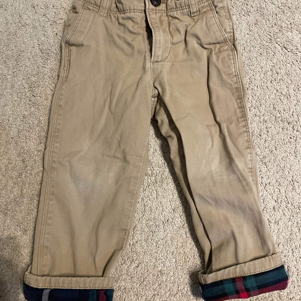 Gap Boys Khakis with plaid liner 3T